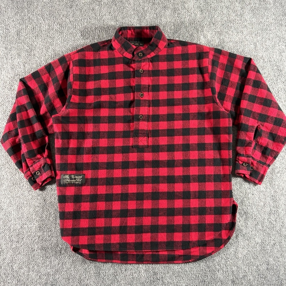 Vermont Flannel Co Shirt Men's XS Red Black Plaid Buffalo Check Long Sleeve USA